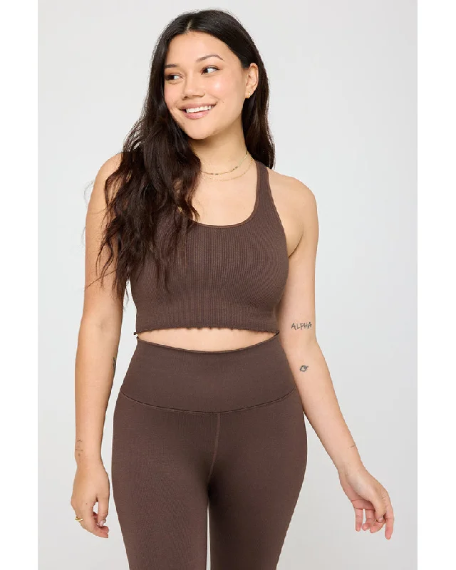 Spiritual Gangster Amor Crop Tank - Womens - Mocha garde
