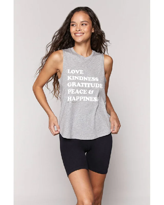 Spiritual Gangster Happiness Muscle Tank - SP10411022 - Womens - Heather Grey Sustainable Organic Spiritual Gangster Happiness Muscle Tank - SP10411022 - Womens - Heather Grey Sustainable Organic