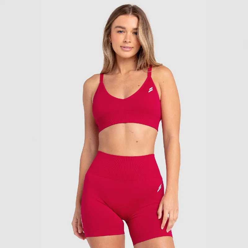 Scrunch 2 Seamless Crop - Cherry Red Compression