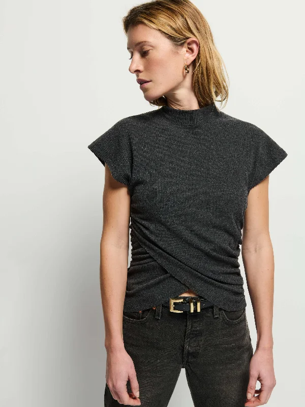Khloe Top - Dark Charcoal Heather Street