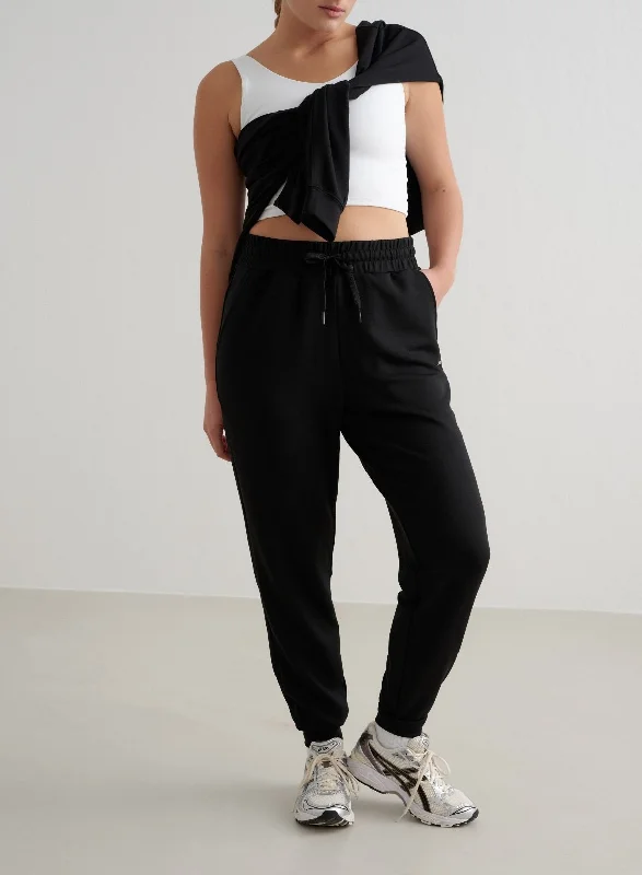Black Comfy Modal Pants Geometric