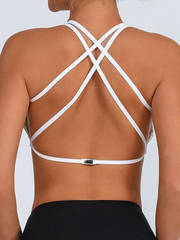 ZASUWA Female Cross Back Quick Dry Sports Bras Vintage Women's 1970S 