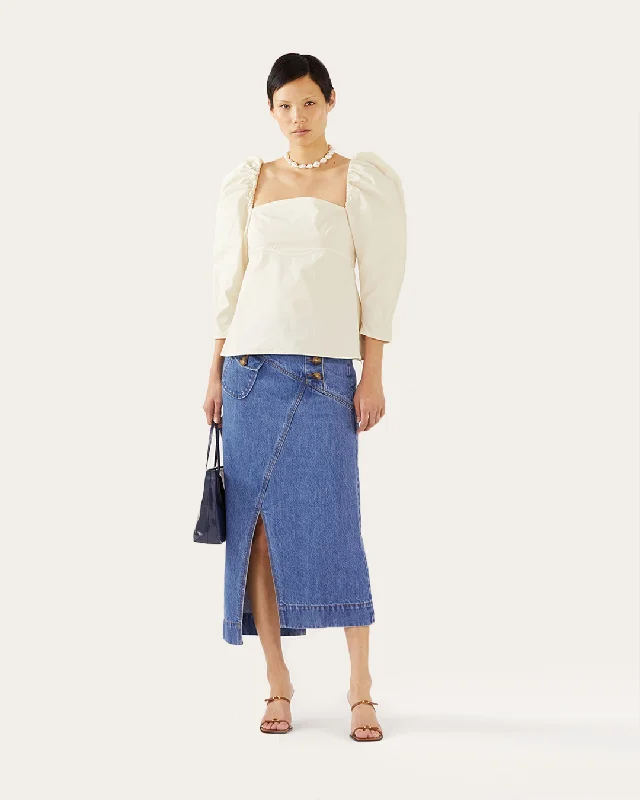 Anita Blouse Organic Cotton Off-White Luxurious Women's High -  end
