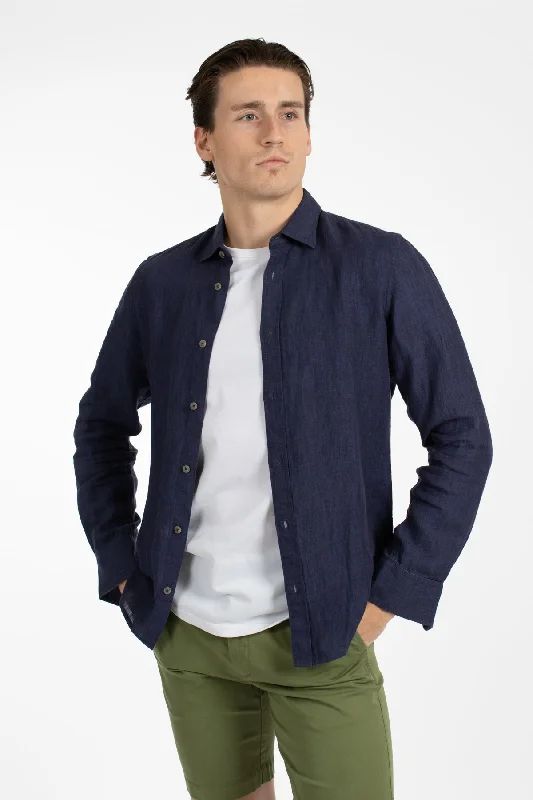 Indigo Linen Shirt Dynamic Women's Moto