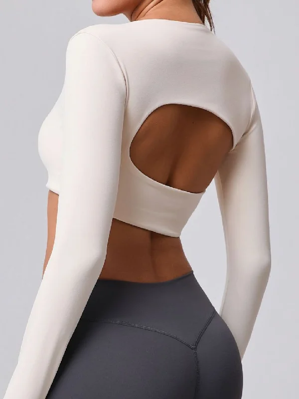 ZASUWA Female Solid Color with Chests Cropped Quick Dry Long Sleeves Dapper Women's Bow - adorned ZASUWA Female Solid Color with Chests Cropped Quick Dry Long Sleeves Dapper Women's Bow - adorned