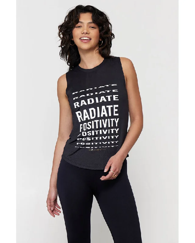 Spiritual Gangster Radiate Active Muscle Tank - Womens - Black Adventure