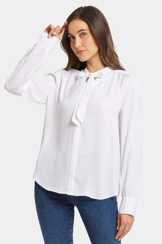 Tie-Neck Blouse - Optic White European