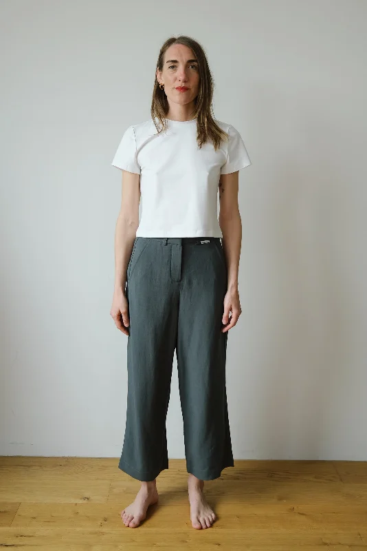 ecovero pants - caarunus lino - space steel Sophisticated Women's Tailored