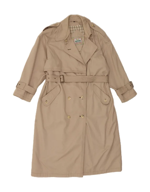 ENSIGN Womens Oversized Trench Coat UK 16 Large Beige Polyester Vintage Women's 1970S ENSIGN Womens Oversized Trench Coat UK 16 Large Beige Polyester Vintage Women's 1970S