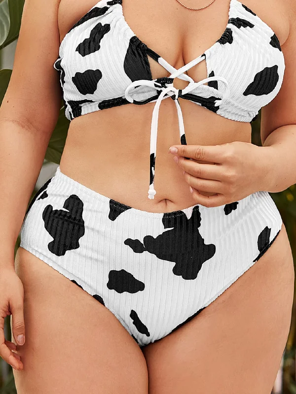 Cute Graphic Plus Size Bikini Bottoms Dapper Women's Bow - adorned