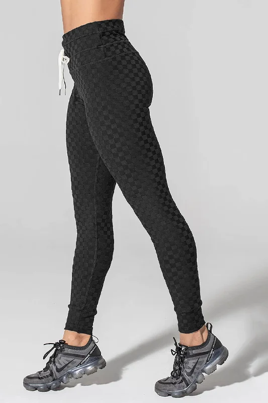 Welcome Ohm Black Jacquard Pants Dapper Women's Bow - adorned