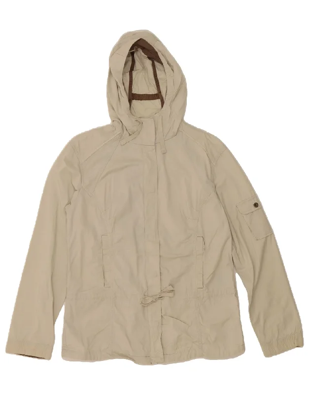 COLUMBIA Womens Loose Fit Hooded Rain Jacket UK 14 Medium Beige Cotton Tough Women's Military - inspired COLUMBIA Womens Loose Fit Hooded Rain Jacket UK 14 Medium Beige Cotton Tough Women's Military - inspired