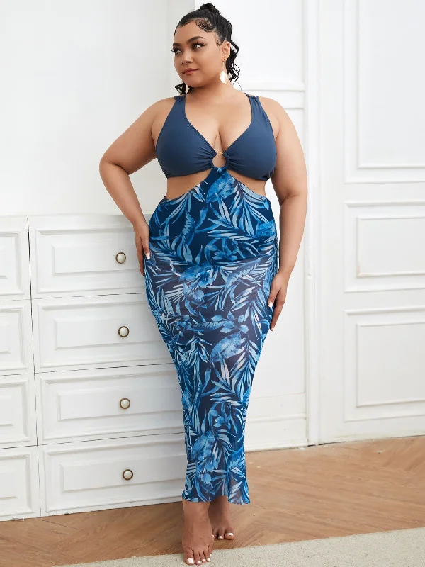 Boho Plus Size One-Pieces British Gentlewoman Style