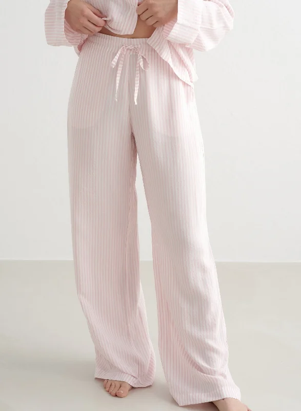 Winter Bloom Stripe Pyjama Pants Unique Women's Upcycled