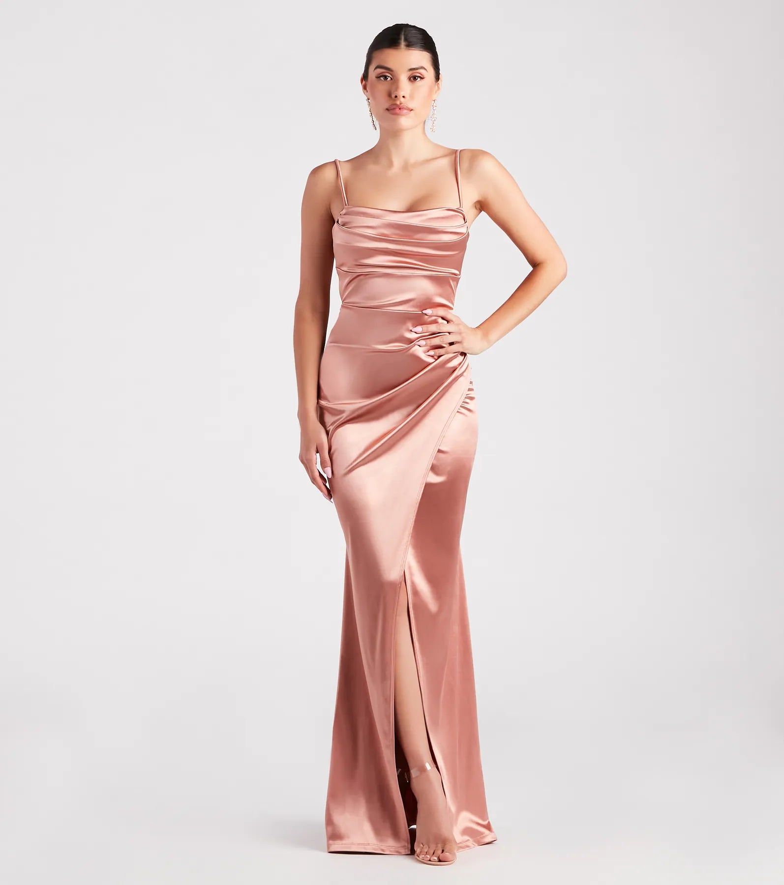 Laurel Formal Satin Tie-Back Mermaid Dress Trendy Women's Oversized