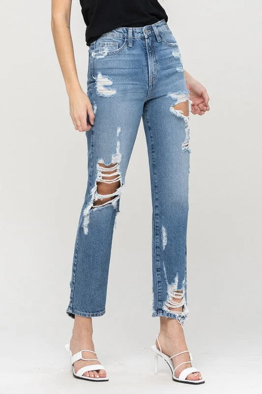 Goodbye Distressed Straight Jeans Adventure