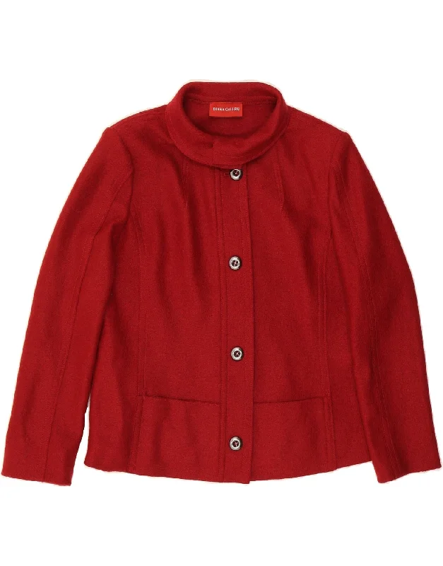 DIANA GALLESI Womens 4 Button Blazer Jacket UK 12 Medium Red Youthful Women's Anime - inspired DIANA GALLESI Womens 4 Button Blazer Jacket UK 12 Medium Red Youthful Women's Anime - inspired