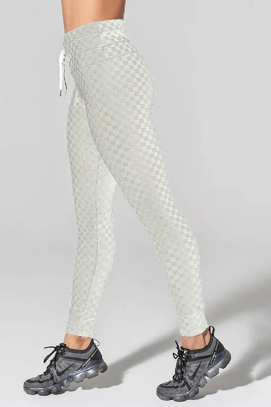 Welcome Ohm White Jacquard Pants Minimalist Women's Casual