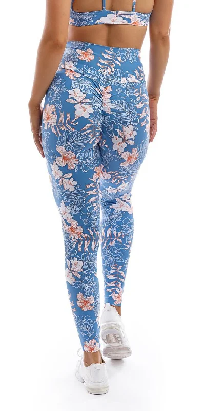 Hibiscus Kiss Scrunch Bum Leggings Practical Women's Multi - 