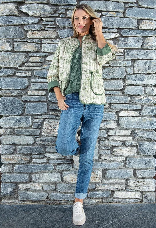 Jungle Print Quilted Jacket Refined Women's Classic 