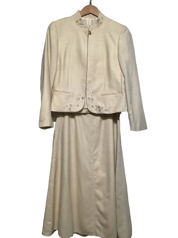 Cream Embroidered Set (Size S) Tough Women's Military - inspired