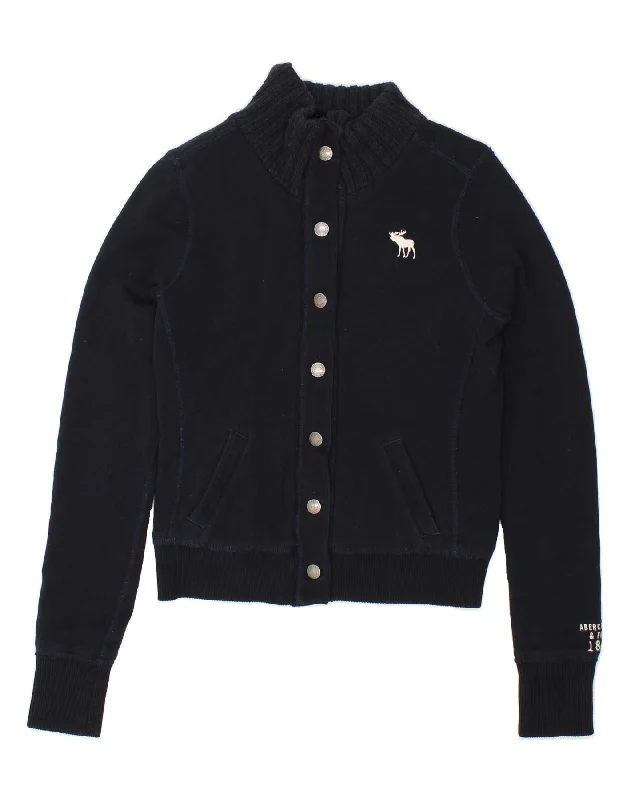 ABERCROMBIE & FITCH Womens Crop Sherpa Jacket UK 10 Small Black Cotton Elegant Women's ABERCROMBIE & FITCH Womens Crop Sherpa Jacket UK 10 Small Black Cotton Elegant Women's