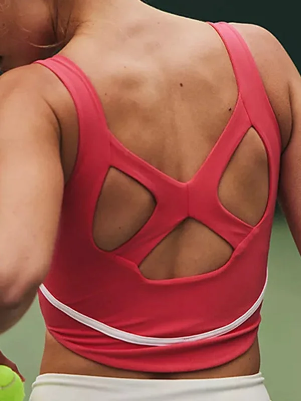 ZASUWA Female Hollow Out With Chest Pads Tanks Dynamic Women's High - energy