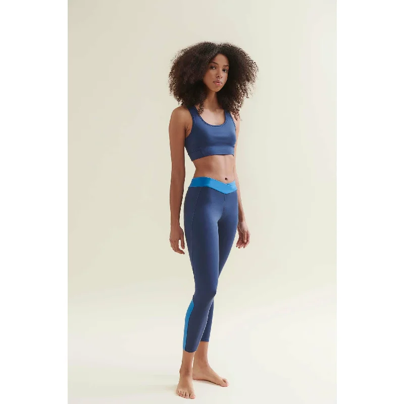 New 7/8 Dynamic Gym Leggings - Deep Night Blue/Shoreline Blue Refined Women's Velvet