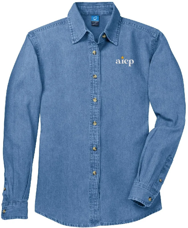 Port & Company Ladies Denim Shirt Cozy Women's Sherpa - lined