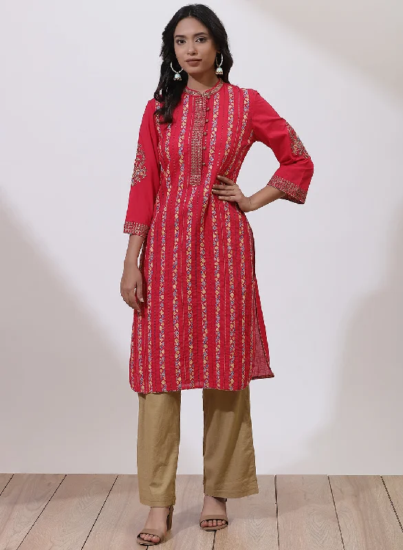 Pink Floral Embroidered Nargis Kurta Sharp Women's Italian
