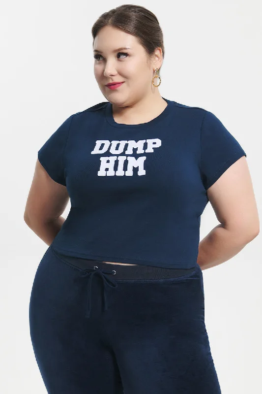 Plus-Size Dump Him Baby Tee Feminine Women's Soft 