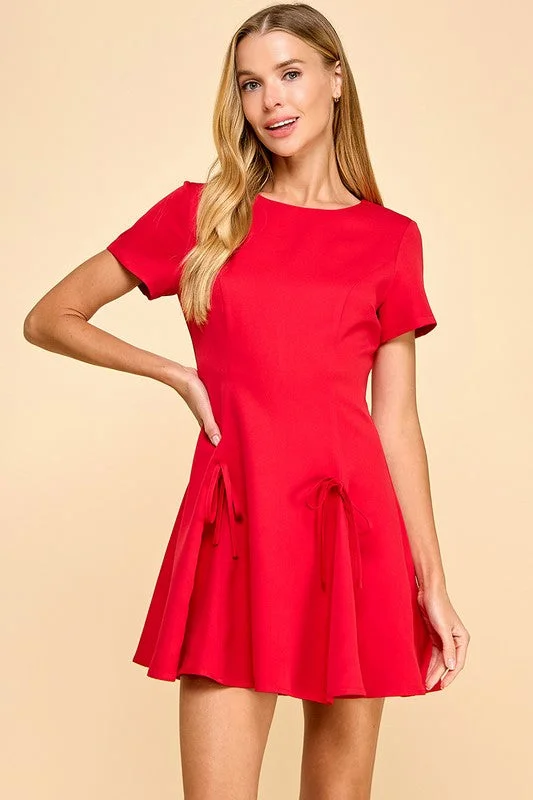 Flirt Alert Mini Dress Artistic Women's Hand - painted
