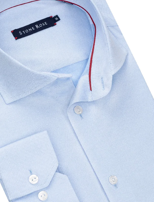 Light Blue Dry Touch Long Sleeve Shirt Geometric