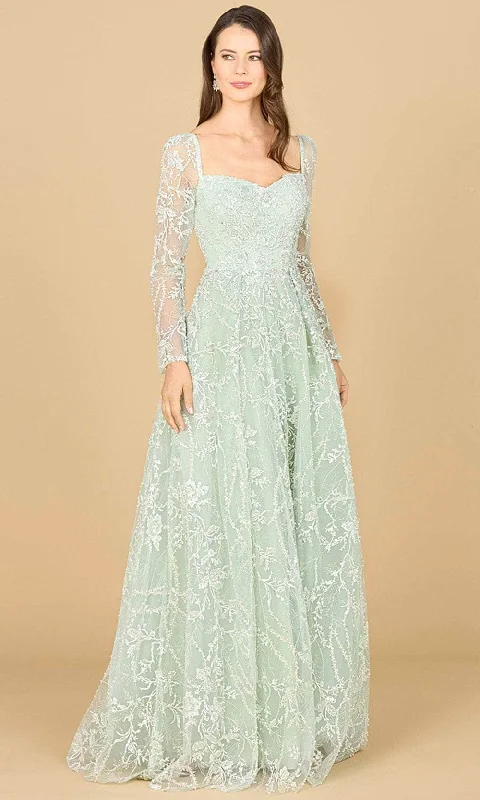 Lara Dresses 29151 - Floral Lace Long Sleeve Dress Traditional Women's Wool