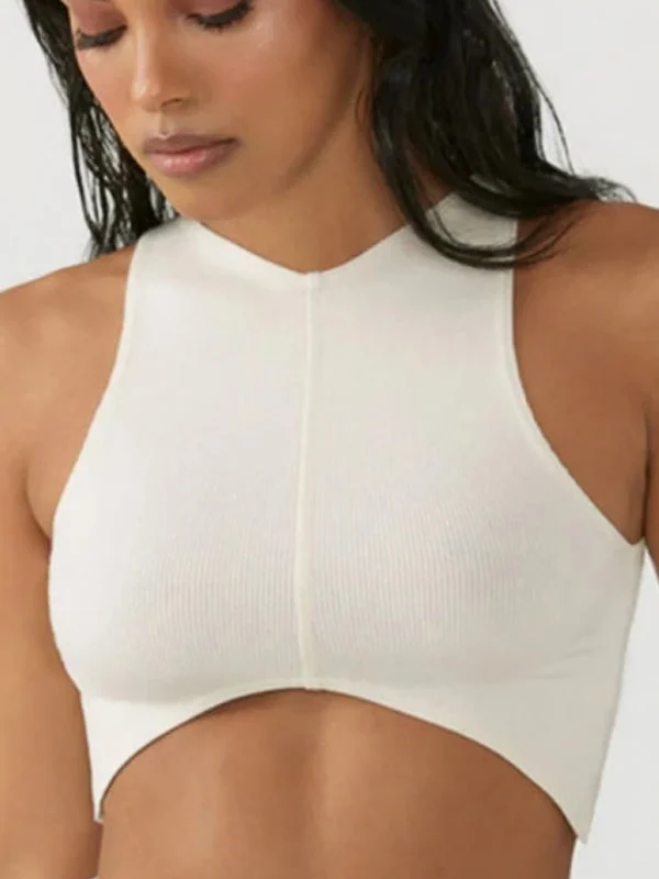 ZASUWA Female V-neck with Chest Pads Elastic Tight Tanks Youthful Women's Anime - inspired ZASUWA Female V-neck with Chest Pads Elastic Tight Tanks Youthful Women's Anime - inspired