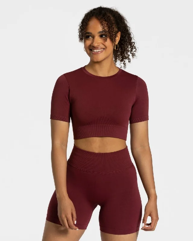 Sensation Crop Top "Weinrot" Minimalist Women's Casual