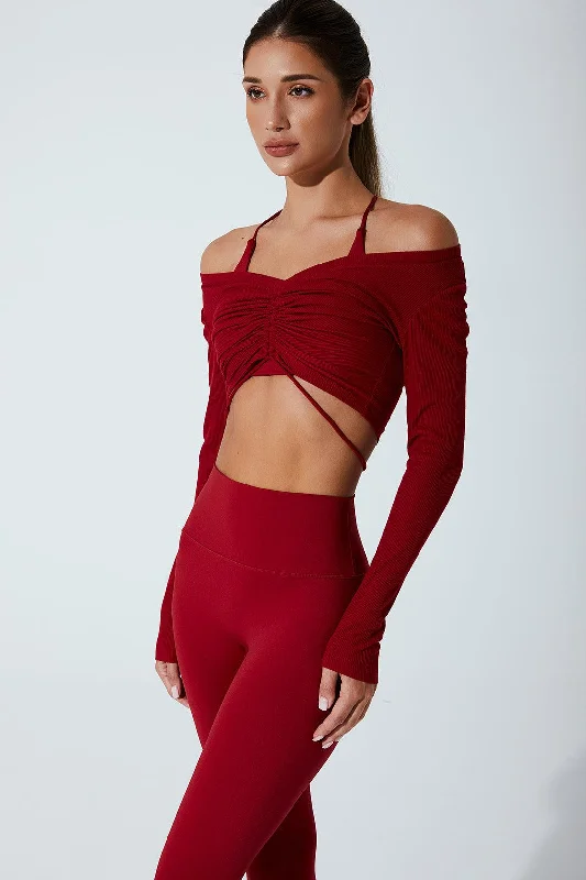 Helen Long Sleeve Drawstring - Red Burgundy Street