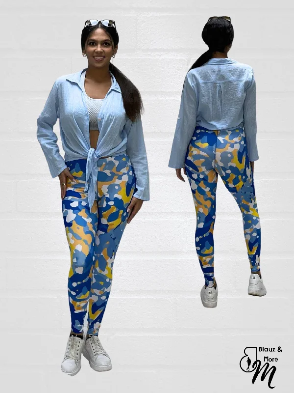 Printed Digital Print Stretchable Leggings - P2037 Earthy Women's 