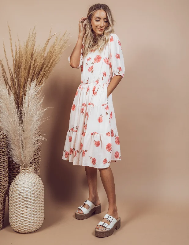 Angelica Floral Dress Laid - back Women's Style