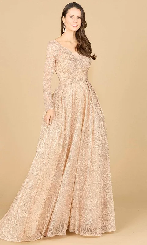 Lara Dresses 29142 - Long Sleeve Pleated Evening Gown Streetwear Style for 
