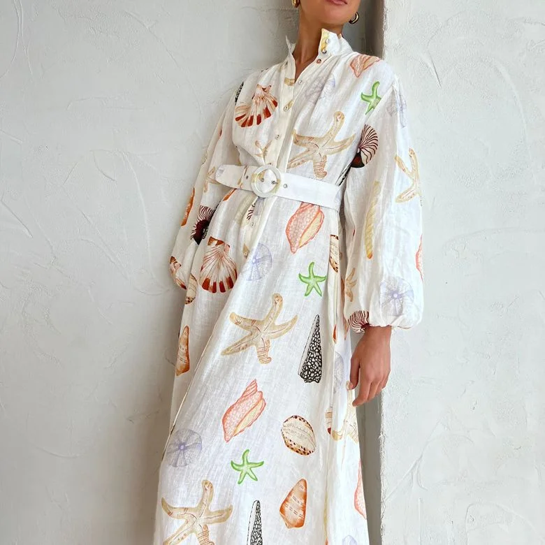 Casual Animal Print Lantern Sleeve Cardigan Shirt Dress Wholesale Dresses Vintage Women's 1970S Casual Animal Print Lantern Sleeve Cardigan Shirt Dress Wholesale Dresses Vintage Women's 1970S