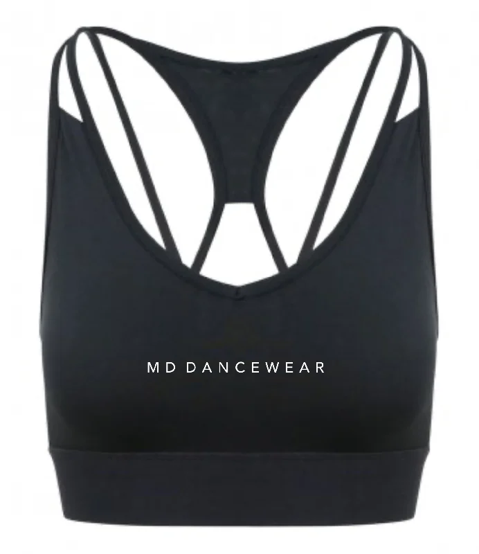 Ladies Cross Back Crop Top Monochromatic Office Style