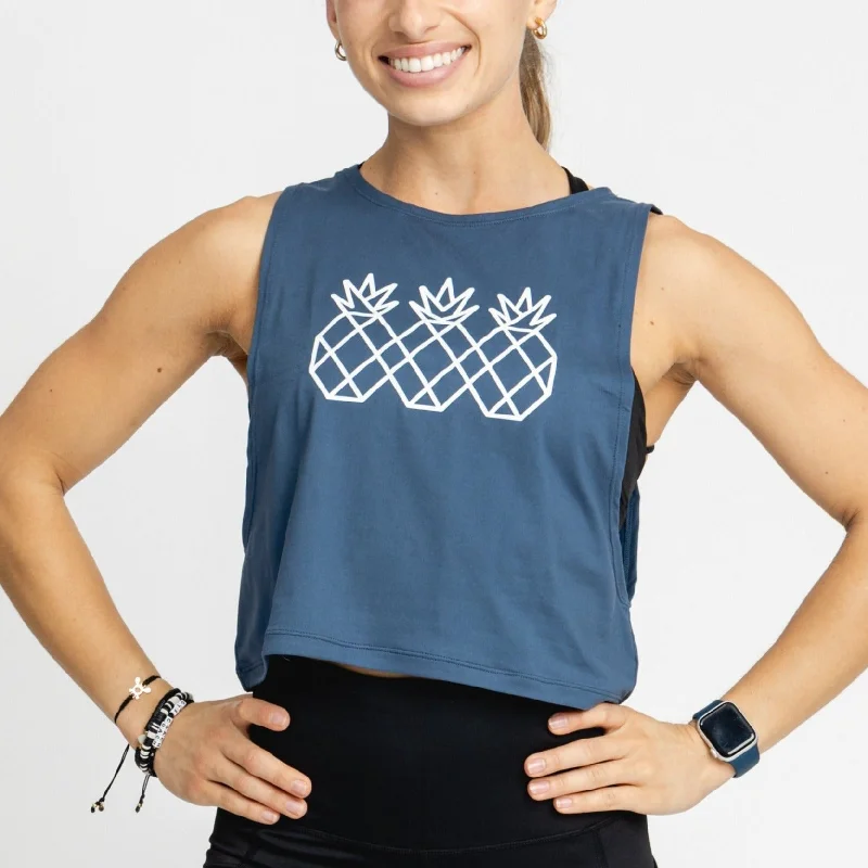 Women's Muscle Tank Crop |  Cobalt Monochromatic Office Style