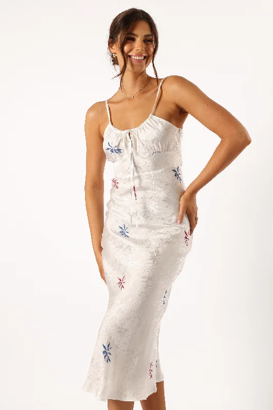 Rosa Midi Dress - White Relaxed Women's Beachy