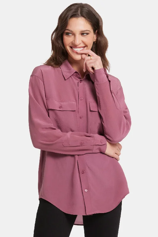 Lauren Silk Blouse - Crushed Berry Vacation