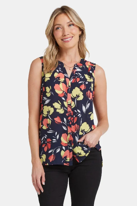 Sleeveless Pintuck Blouse  - Isla Blooms Contemporary 