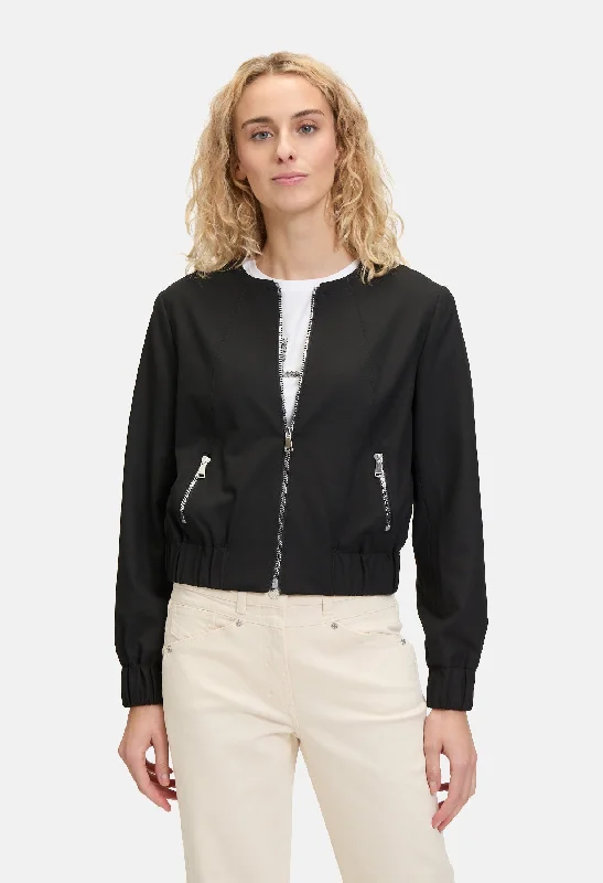 Zip Detail Bomber Jacket Practical Women's Multi - 