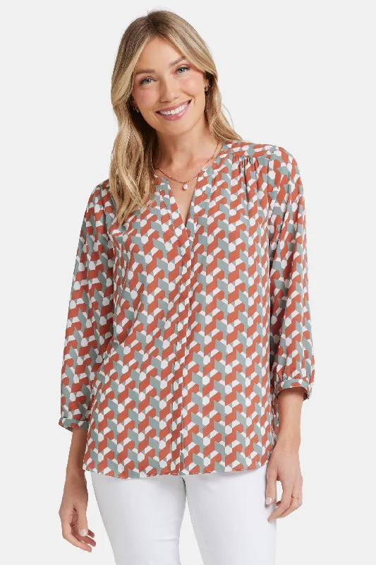 Pintuck Blouse - Liliana Geo Bold Women's Statement