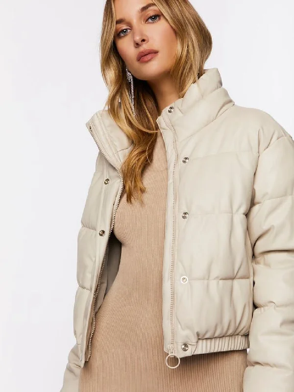 ZASUWA Female PU Faux Leather Pocket Zipper Jackets Coats Cool Women's Distressed