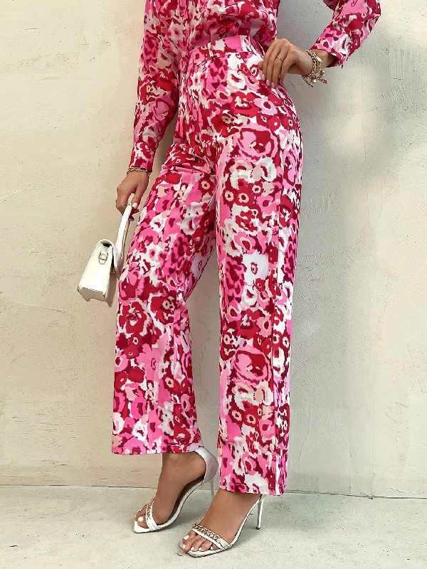 Glamorous All Over Print Pocket High Waist Long Women Pants Earthy Women's Hemp - based Glamorous All Over Print Pocket High Waist Long Women Pants Earthy Women's Hemp - based